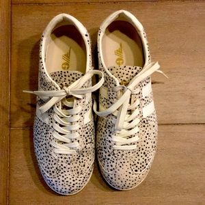 Gola Bullet Cheetah Print Sneaker with White Leather Trim